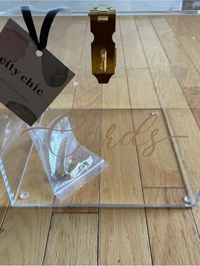 Brand New City Chic Clear Acrylic Card Box with Gold Hardware